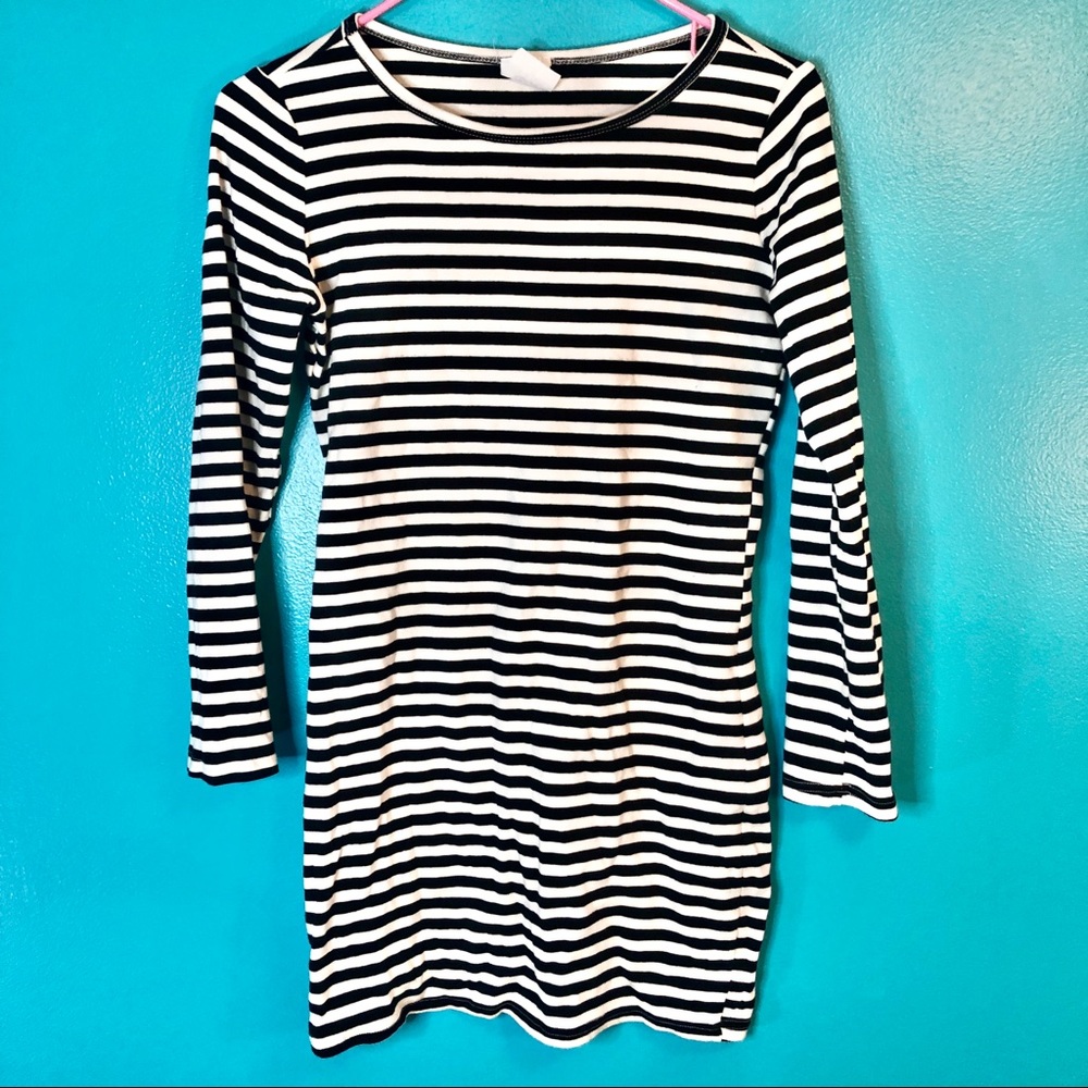 Julia Body-Con Dress Black & White Striped
